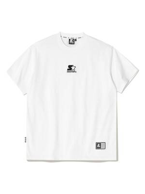 스타 자수 반소매 티셔츠 (화이트) SA232ISS03_WHT