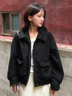 French Suede Blouson Jacket 2color