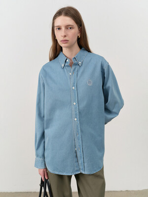 UNISEX CLASSIC BOYFRIEND DENIM SHIRT LIGHT BLUE_UDSH4C108B1