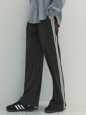 Wide Jersey Track Pants (Brown)