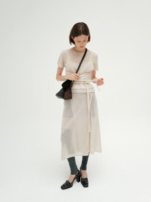 [단독] Mohair wrap sleeveless (melange beige / light pink / dark gray / dark brown)