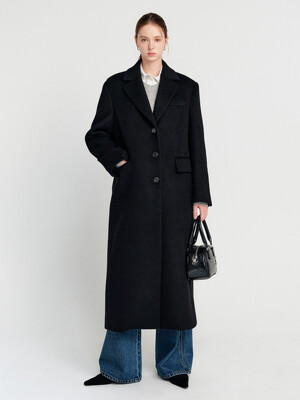 키라 캐시미어 싱글 롱 코트_블랙 / KIRA CASHMERE SINGLE LONG COAT_BLACK