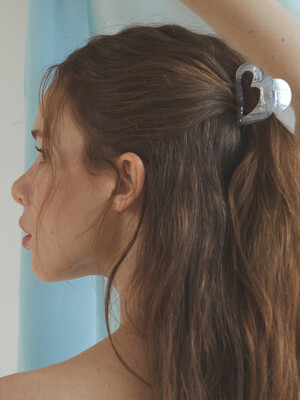 Mini heart hair claw clip, Bunny_2 colors