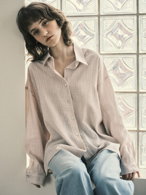 Vintage stripe shirt_Pink&Green(O25-SH01)