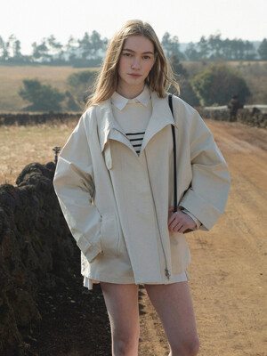 BAYLIN cape trench coat_IVORY