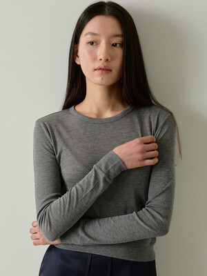 tencel ribbed band t-shirt (2colors)