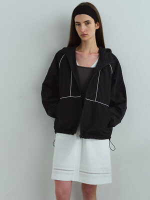piping windbreaker (black)