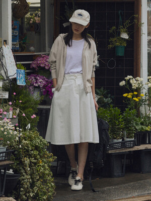 [강수PICK] DOLPHIN FLARE HALF SKIRT_IVORY