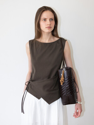 Sleeveless Wrap Jersey Blouse SW5ME297_2color
