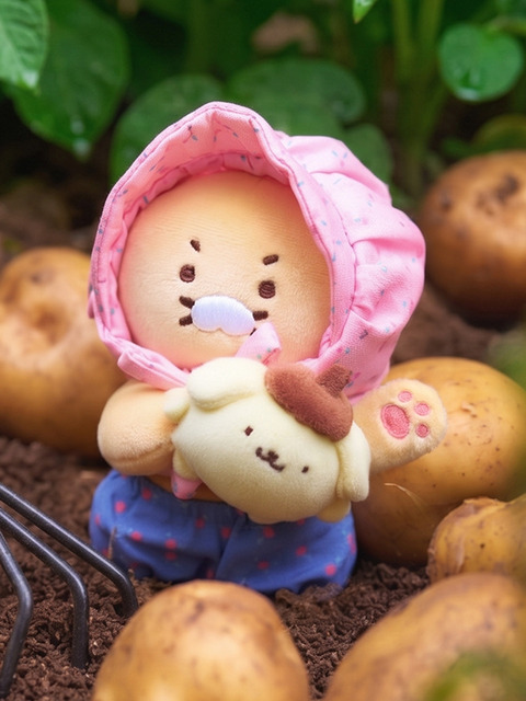 카카오프렌즈 폼폼푸린X카카오프렌즈 춘식이 키링인형_춘식이