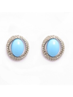 sky blue planet earrings