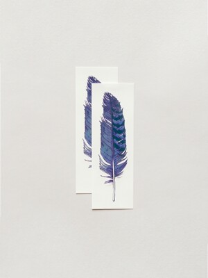 Blue Jay Feather Pairs Tattoo 타투 스티커