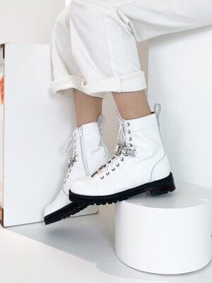 Cubic Chain Ankle Boots