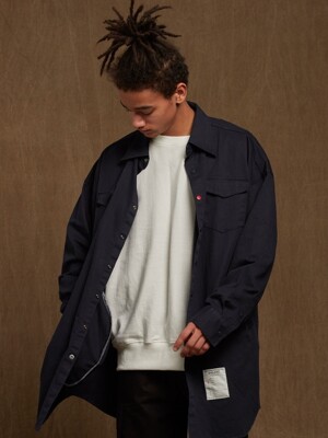 OurTalent Point Snap button Shirt - Navy