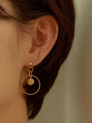 ring mini dot earring-gold