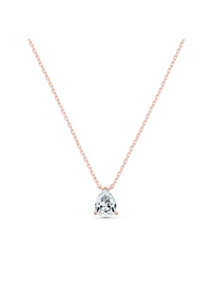Solitaire Pear Necklace(rose gold)