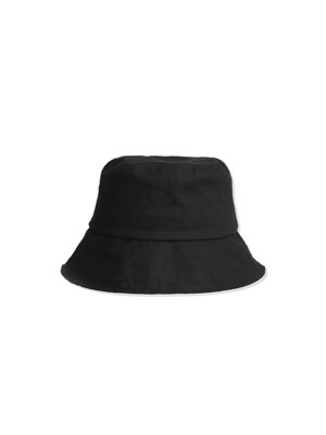 LINEN COTTON BUCKET HAT [BLACK]