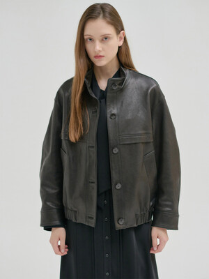 24FN leather blouson jacket [BK]