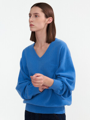 Haig v-neck pullover (Japanese blue)