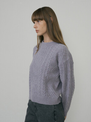 CABLE KNIT(GREY BLUE)