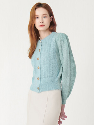 Inca glitter cable cardigan - Mint