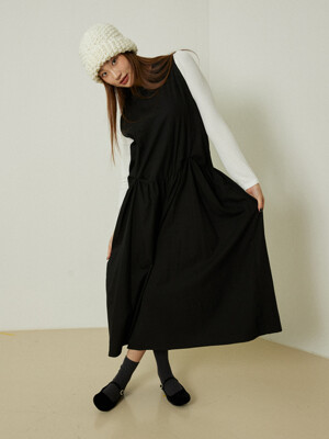 Fiona shirring dress (black)