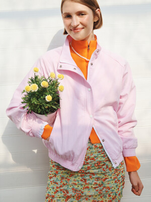 Stripe Blouson Jumper (Pink)