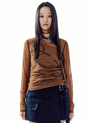 ELVES MESH STRING TOP_BROWN