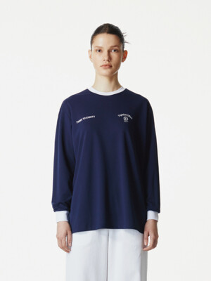 Sport Crew Neck Jersey Top (Navy)