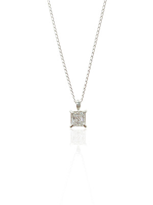 petit angel cubic necklace (Silver 925) (5 colors)