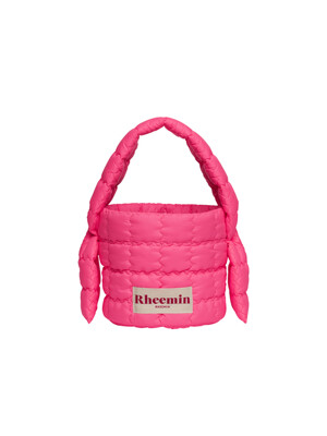 PUPPY quilted  BUCKET mini NUGGET - NEON PINK