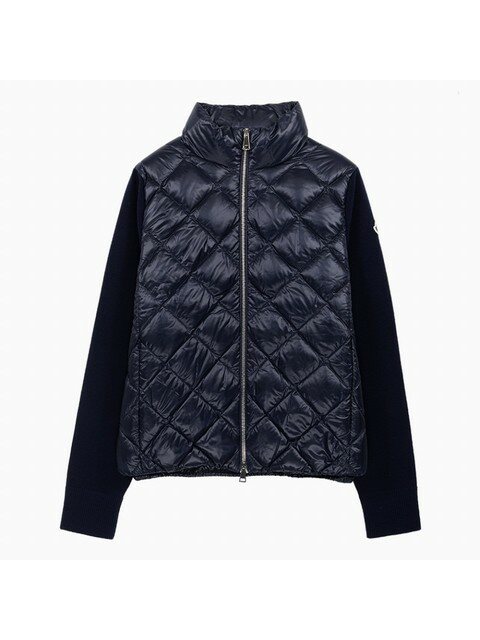 럭셔리어패럴 - 몽클레어 (MONCLER) - 23SS 몽클레어 로고 패치 다이아몬드 퀼팅 네이비 여성 가디건 9B00017 M1131 778