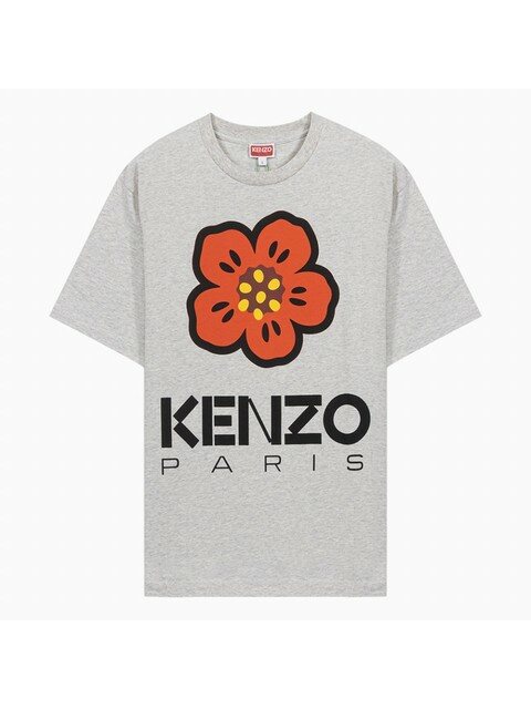 럭셔리어패럴 - 겐조 (KENZO) - 22FW 겐조 BOKE 플라워 프린트 라이트 그레이 코튼 반팔 티셔츠 FD55TS4454SO 93