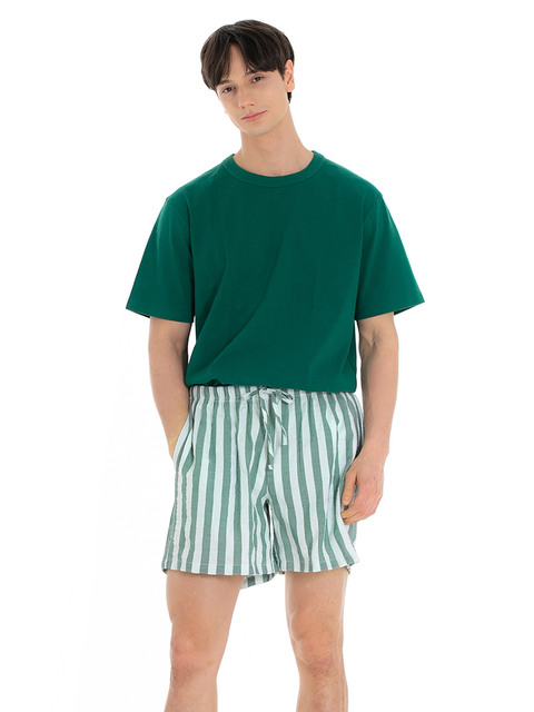 라운지웨어 - 포베레 (FOVERE) - 올리브 스트라이프 남성 shorts