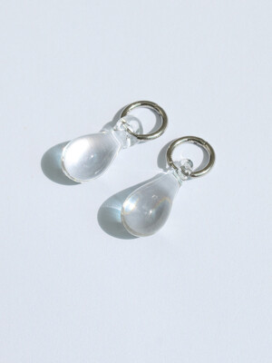 Glass Water Drop Earring - Transparent