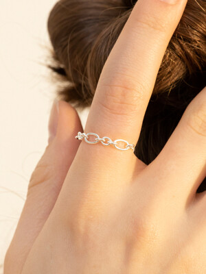 silver 925 link chain ring