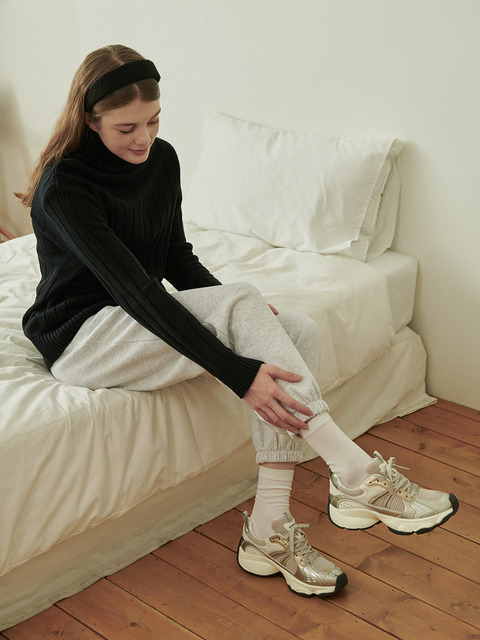 스니커즈 - 인더스타 (IN THE STAR) - IS_231511 Bolsaky Meshed Sneakers (Pearl Gold)