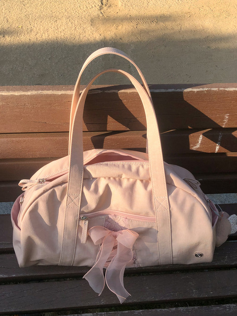 크로스백,에코/캔버스백,에코/캔버스백,숄더백 - 오부니 (ovuni) - Daily ribbon gym bag_nude pink
