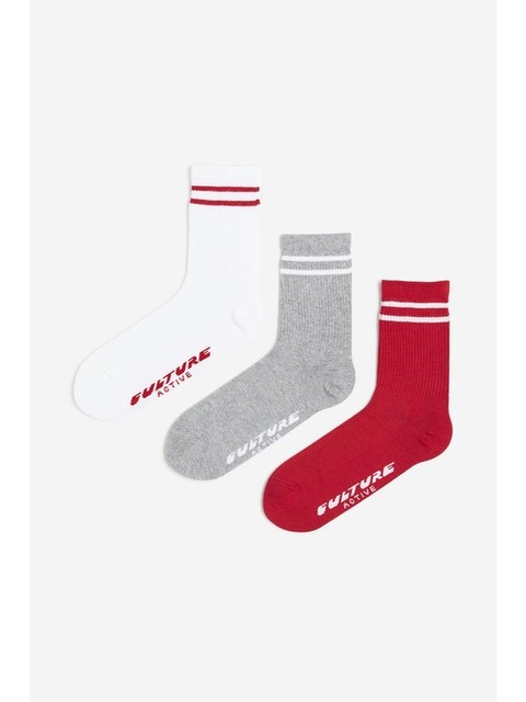 기타가방 - 에이치엔엠 (H&M) - DryMove™ 스포츠 양말 레드/스트라이프 1152965006