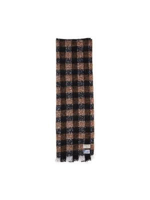 CLASSIC WOOL BLENDED CHECK MUFFLER IN BROWN