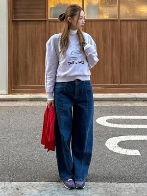 Washed Wide denim pants YZBDPN2