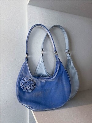 Edith Bag Velvet Light Blue