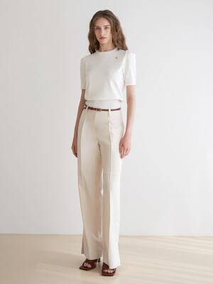 WIDE ONE-BUTTON SLIT PANTS