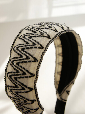 Zigzag Fabric Wide Hair Band H01164