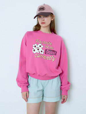 Flower Graphic Sweatshirt (Pink)