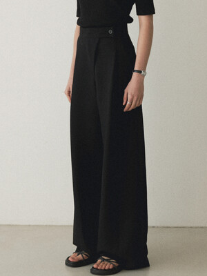 Outside pocket maxi pants_Black