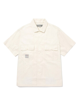 SL-LABEL TWO POCKET COTTON S/S SHIRTS 아이보리