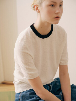 Cotton Blended NeckPoint Pullover  White (WE4551C971)