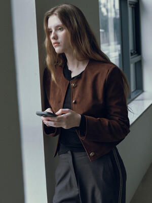 suede tweed jacket_brown