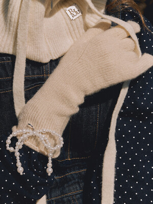 [단독] Two Way Pearl Ribbon Gloves (3color)